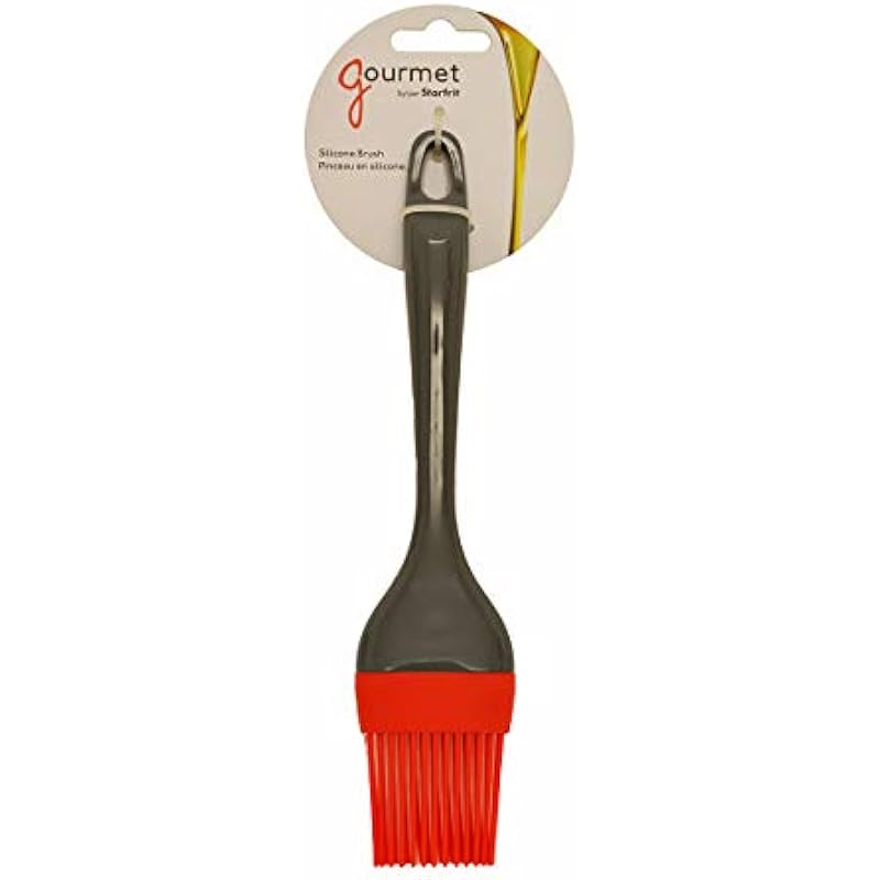 Gourmet by Starfrit 080303-006-0000 Silicone Brush with Nylon Handle, Red Medium