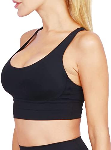 Grace Form Sports Bra for Women, Strappy Padded Medium Support Yoga Bra Workout Bra for Women