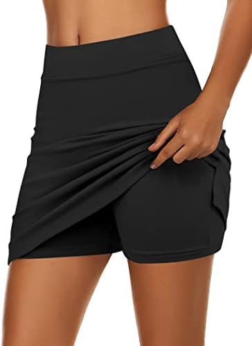 Ekouaer Women’s Golf Skorts Active Tennis Skirts Skorts 2 Layer Shirt Running Gym Athletic Skorts with Shorts