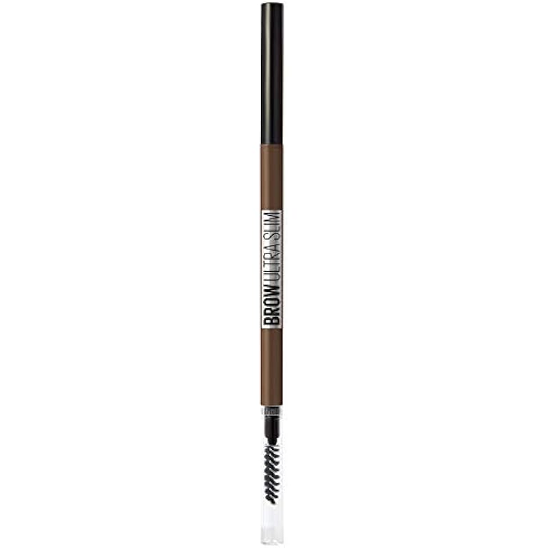 Maybelline New York Brow Ultra Slim Defining Eyebrow Makeup Mechanical Pencil With 1.55 MM Tip & Blending Spoolie For Precisely Defined Eyebrows, Medium Brown, 0.003 oz.