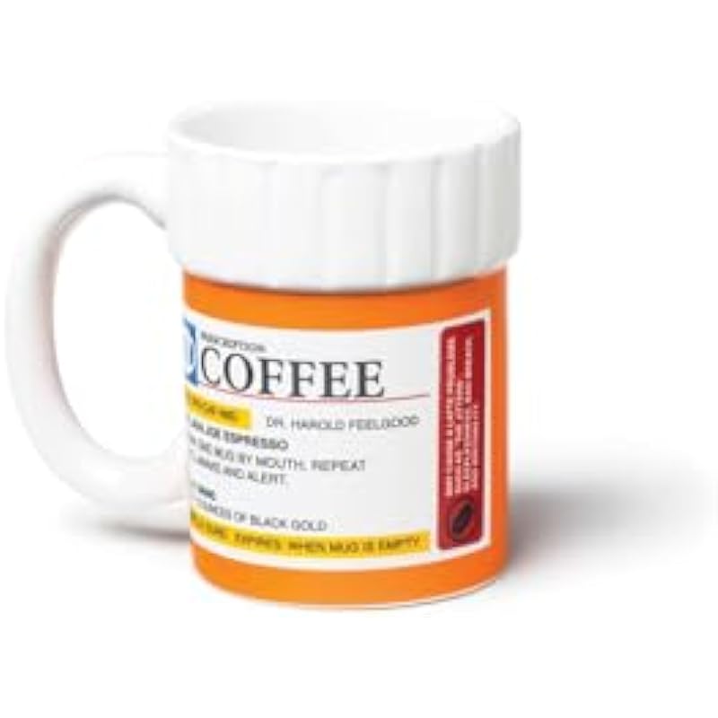 BigMouth Inc The Prescription Coffee Mug, Ceramic, Funny Gift for the Caffeine Lover