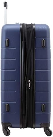 Wrangler Smart Luggage Set with Cup Holder and USB Port, Navy Blue, 20-Inch Carry-On, Smart Luggage Set with Cup Holder and USB Port