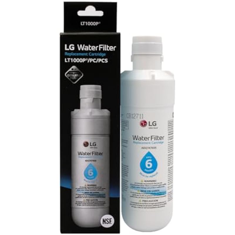 LG LT1000P Genuine Replacement Refrigerator Water Filter, 1-Pack (LT1000P/PC/PCS) by LG Canada , White