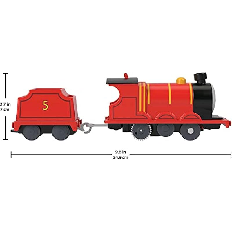 Thomas & Friends Motorized Toy Train James Battery-Powered Engine with Tender for Preschool Pretend Play Ages 3+ Years