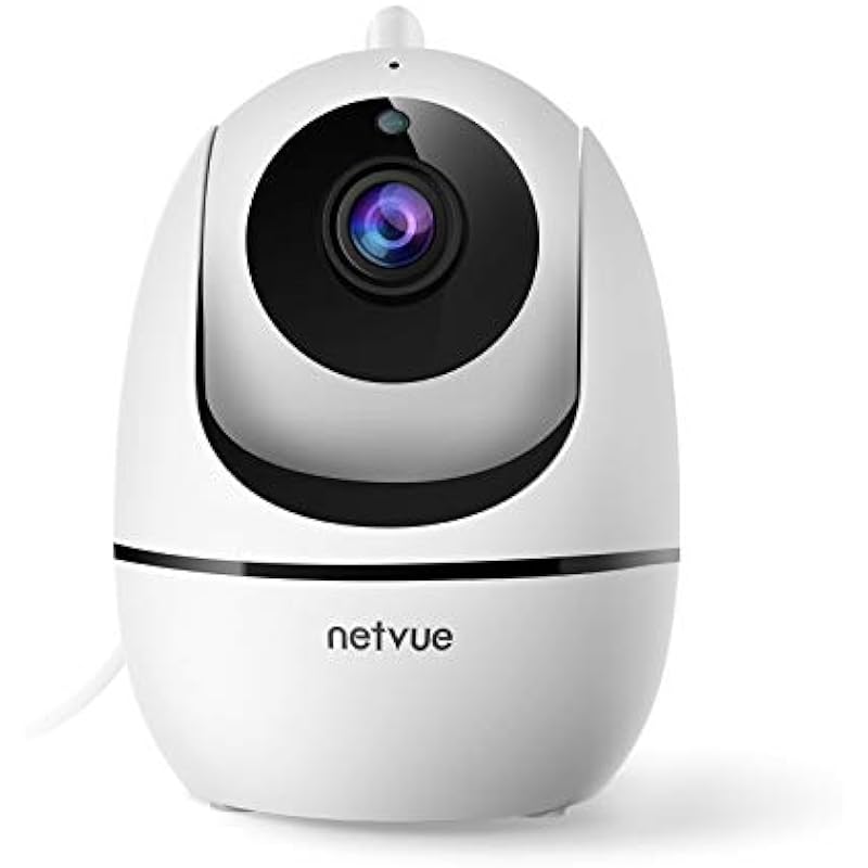 NETVUE Indoor Camera, Baby Monitor for Nanny/Elder, 1080P WiFi Home Security Camera with Motion Detection, Night Vision, 2-Way Audio, Pet Camera Works with APP/Alexa, White
