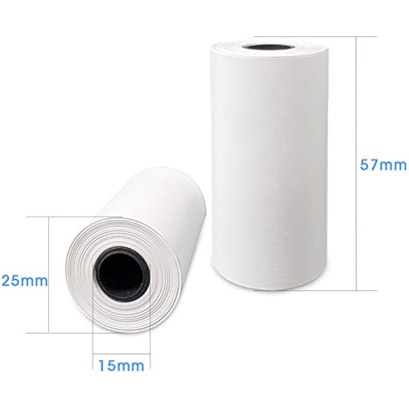 Print Paper Refill for LByzHan Instant Print Camera for Kids, Zero Ink Thermal Paper Receipt Paper, 0.98 x 2.24 Inch, 11.48 Feet Length, 5 Rolls Print Paper, White