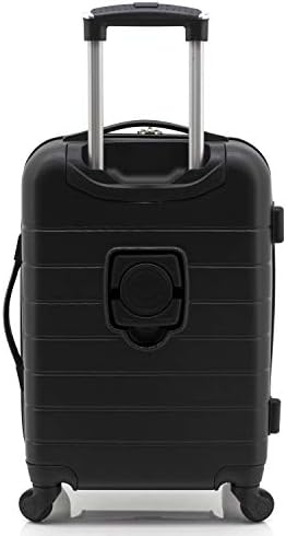 Wrangler Smart Luggage Set with Cup Holder and USB Port, Black, 20-Inch Carry-On, Smart Luggage Set with Cup Holder and USB Port