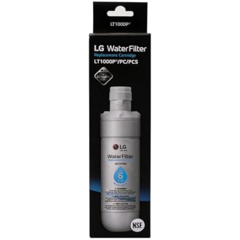 LG LT1000P Genuine Replacement Refrigerator Water Filter, 1-Pack (LT1000P/PC/PCS) by LG Canada , White