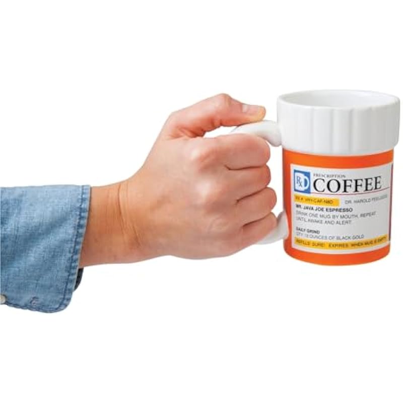 BigMouth Inc The Prescription Coffee Mug, Ceramic, Funny Gift for the Caffeine Lover