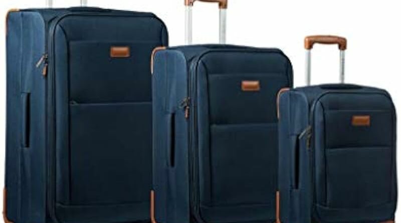 CHAMPS – ‘Classic Collection’ - 3 Piece SOFTSIDE Spinner Luggage Set (Navy)