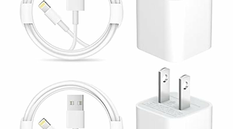 iPhone Charger, 5W 2Pack USB Rapid Wall Charger Block [MFi Certified] with Lightning to USB Fast Charging Cord Compatible with iPhone 14 13/12/11/XS/XR/X 8 7/iPad