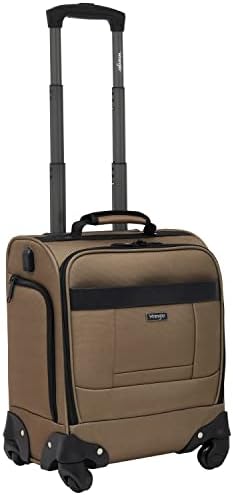 Wrangler Unisex 15″ 4-Wheel Spinner Underseat Carry-on Luggage with Side USB Port Luggage- Carry-On Luggage