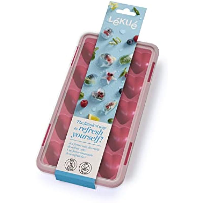 Lekue Heart Ice Cube Tray, Red