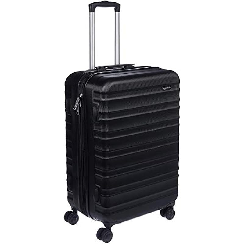 Amazon Basics Hardside Spinner Travel Luggage Suitcase – 24 Inch, Black