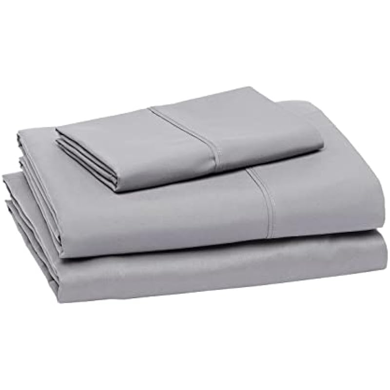 AmazonBasics Light-Weight Microfiber Sheet Set – Twin XL, Dark Grey