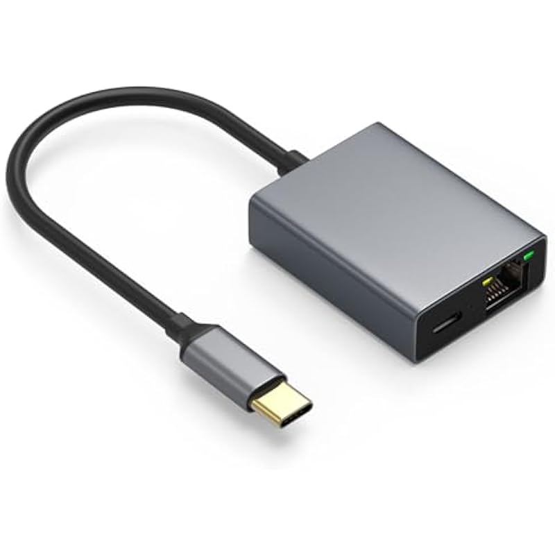 Smays Ethernet Adapter for Chromecast with Google TV, USB C to LAN Adapter with 100W Power Delivery