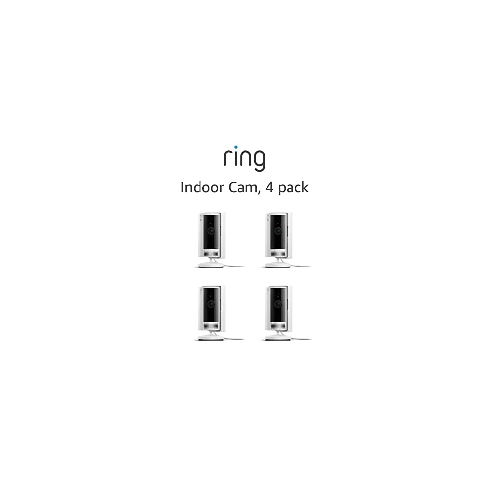 Ring Indoor Cam | 1080p HD Video & Colour Night Vision, Two-Way Talk, and Manual Audio & Video Privacy Cover (2023 release) | 4-pack, White