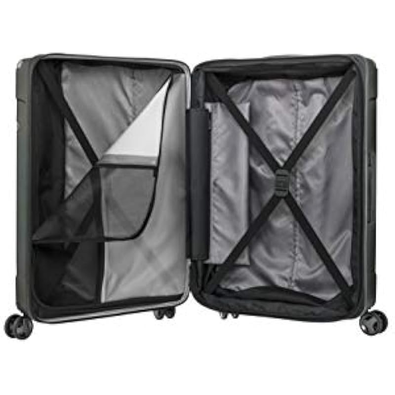 Samsonite EVOA Spinner Large Expandable Luggage (30 Inch), Brushed Black, Checked – Large (Model:120190-6342)