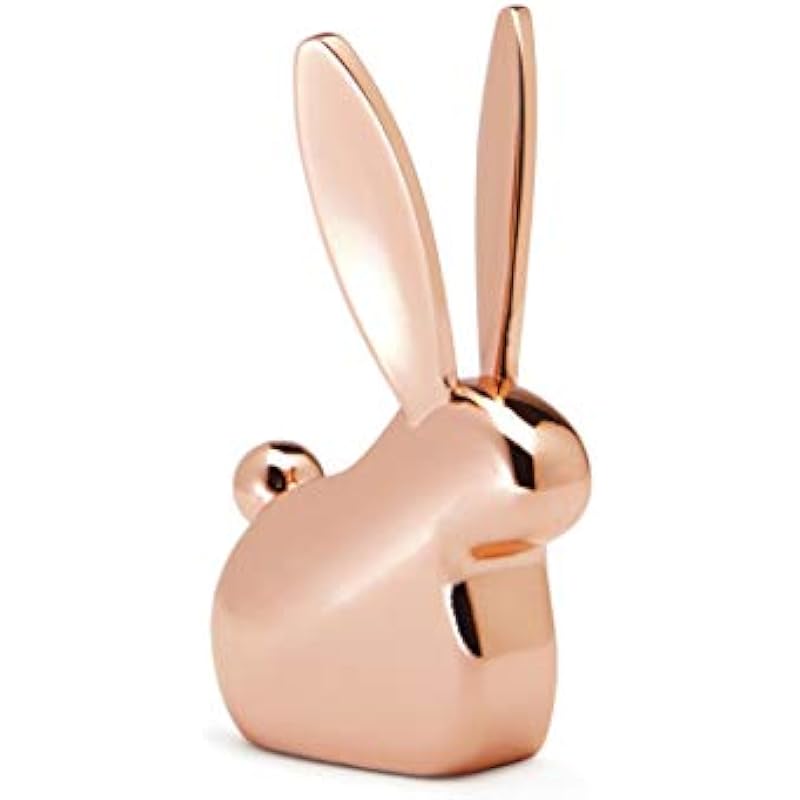 Umbra Anigram Bunny Ring Holder, Copper Plated Bunny Ring Holders for Jewelry/Ring Display, Copper