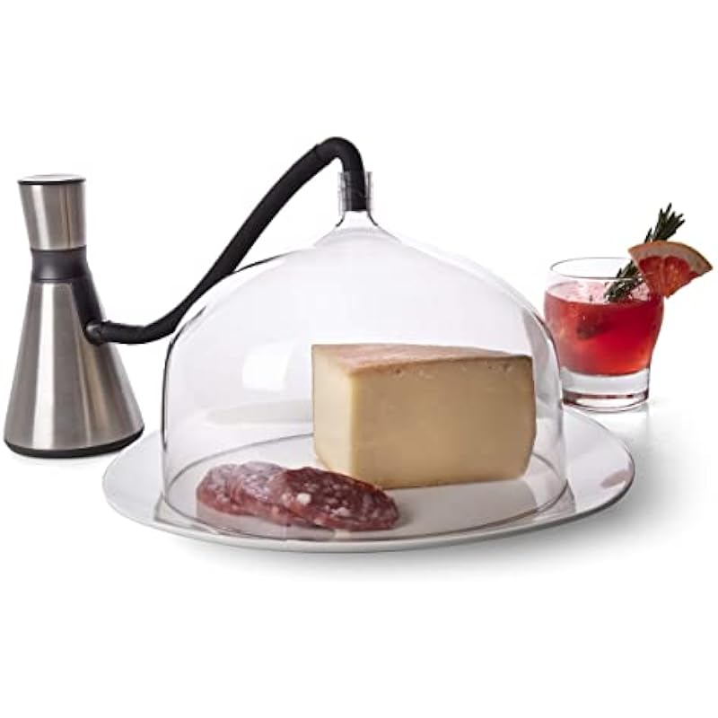 Smoking Gun with XL 7-1/4″ Dome- Hot Cold Portable Smoker Infuser Kit for Indoor Outdoor Use- Smoke Meat Cheese Cocktails Faster than Smoker Box, Large Dome Has Greater Capacity, Holiday Electric Gift