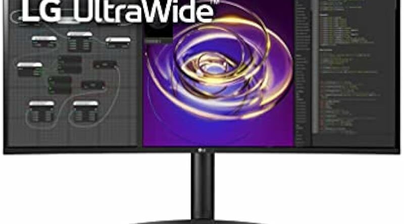 LG 34WP85CN-B 34 Inch QHD(3440 x 1440) Curved Monitor with UltraWide 5ms 60Hz Display, AMD FreeSync, USB Type C, Black