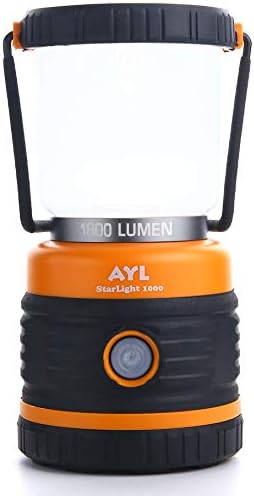 AYL LED Camping Lantern, Battery Powered LED 1800LM, 4 Camping Lights Modes, Perfect Lantern Flashlight for Hurricane, Emergency Light, Storm, Power Outages, Survival Kits, Hiking, Fishing, Tent, Home