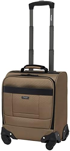 Wrangler Unisex 15″ 4-Wheel Spinner Underseat Carry-on Luggage with Side USB Port Luggage- Carry-On Luggage