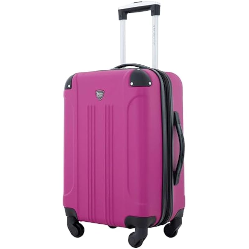 Travelers Club Luggage Chicago 20 Inch Expandable Carry-On Spinner, Pink, One Size