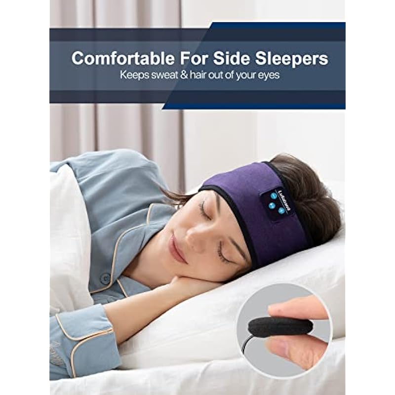 Lullaband Sleep Headphones Headband, Ultra-Long Play Time Sleeping Headphones with Built in HD Hi Fi Speakers, Perfect for Sleep, Workout, Yoga, Travel, Meditation