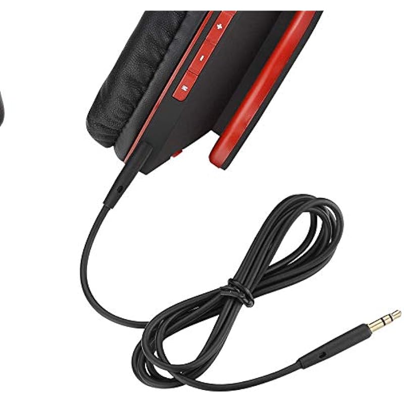 PowerLocus Bluetooth Over-Ear Headphones, Wireless Stereo Foldable Headphones Wireless and Wired Headsets with Built-in Mic, Micro SD/TF, FM for iPhone/Samsung/iPad/PC (Black/Red)