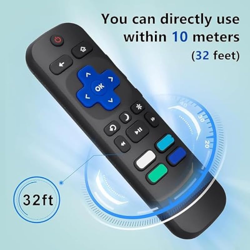 Newest 【Pack of 2】 Universal Remote Control for Roku TV, Replacement Remote for TCL Roku/Hisense Roku/Sharp Roku TV, TV Remote with Netflix Disney+/Hulu/Prime Video Buttons