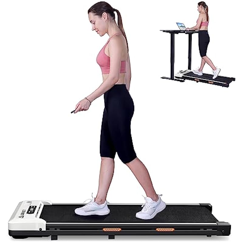 AIRHOT Walking Pad, 2 in 1 Under Desk Treadmill of Compact Space, 2.5HP Quiet Desk Treadmill with Remote Control & LED Display, Portable Treadmill for Home/Office, Installation-Free