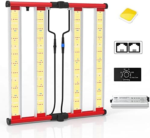 AGLEX 240W LED Grow Lights UV IR Grow Lights for Indoor Plants with LM281B Diodes Daisy Chain Foldable & Dimmable Full Spectrum Commercial Hydroponic Growing Lamp 3×3/4×4 Grow Tent