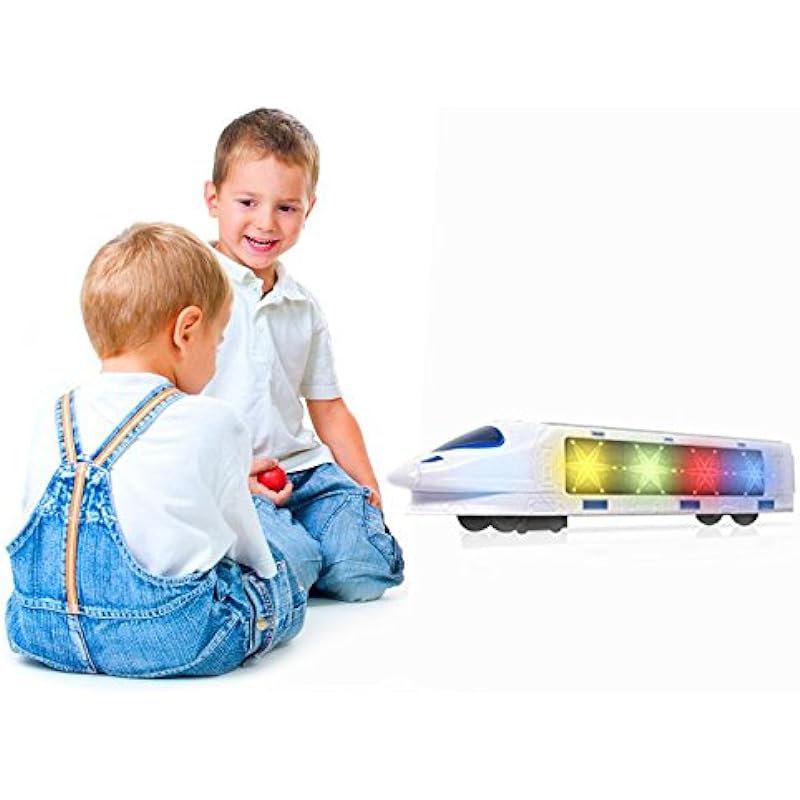 Gearmax Electric Toy Train Battery Powered with Music and Flashing Lights Dazzling Toys for Toddlers, Boys and Girls