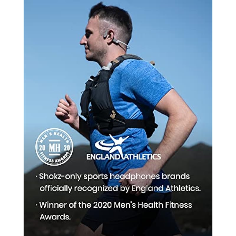 Shokz OpenRun (AfterShokz Aeropex) – Open-Ear Bluetooth Bone Conduction Sport Headphones – Sweat Resistant Wireless Earphones for Workouts and Running – Built-in Mic, with Headband (Grey)