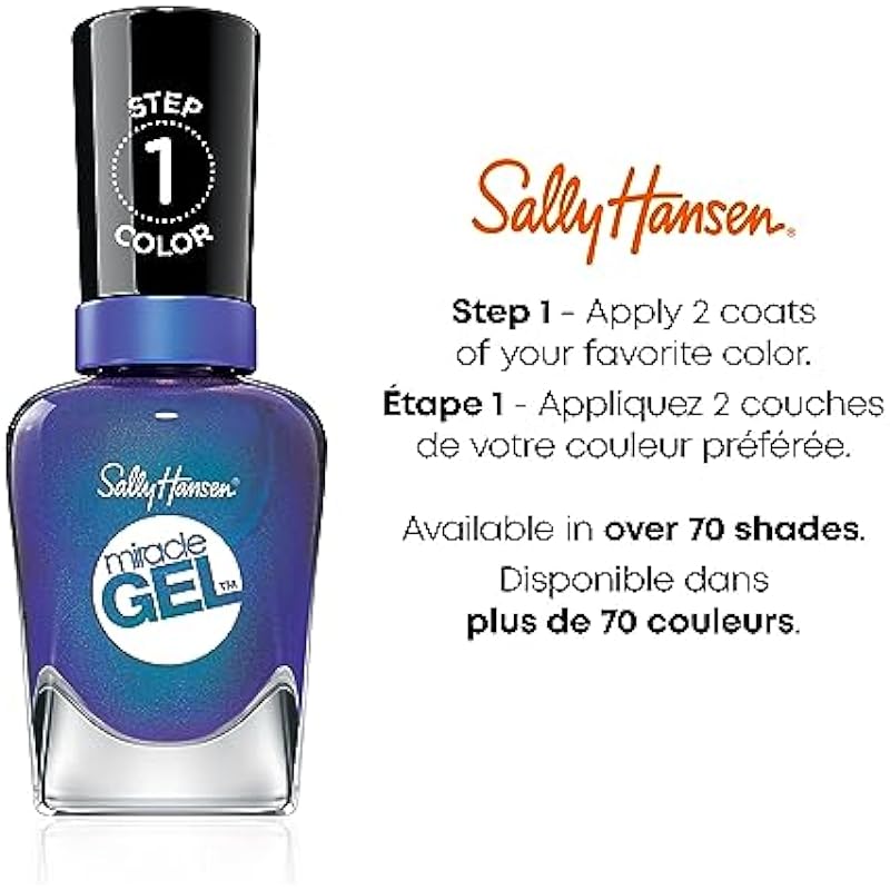 Sally Hansen – Miracle Gel™ Nail Colour, 2 Step Gel-like System, No UV Light Needed, Up to 8 Day of colour & shine, Jack Frosted – 910