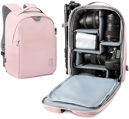 Camera Backpack, BAGSMART DSLR SLR Camera Bag Fit up to 13.3 inch Laptop, Water Resistant with Splash Cover