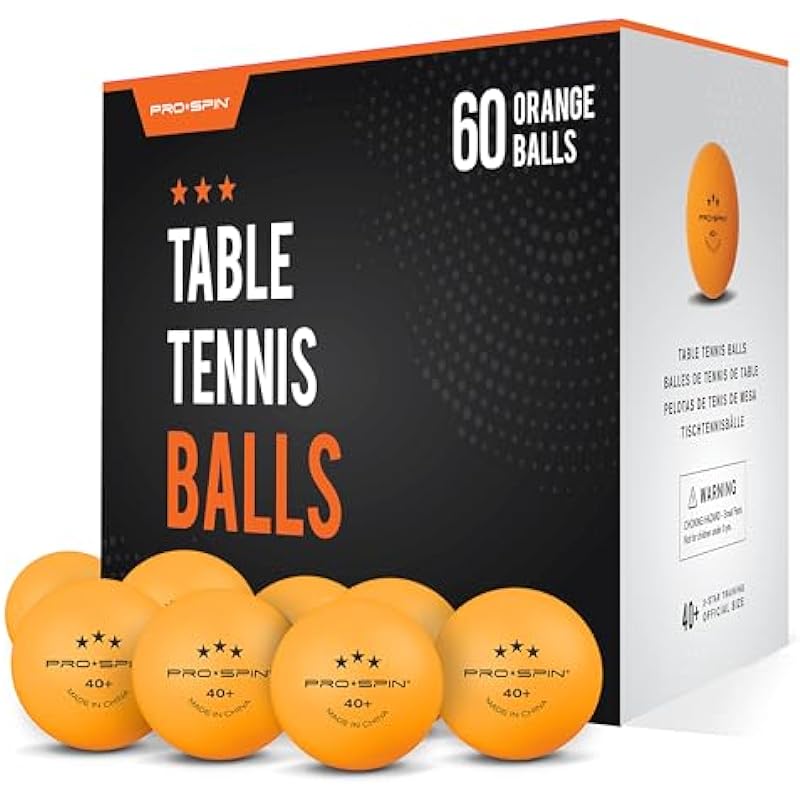 PRO-SPIN Ping Pong Balls – Orange 3-Star Table Tennis Balls | High-Performance 40+ ABS Training Balls | Ultimate Durability for Indoor/Outdoor Ping Pong Tables