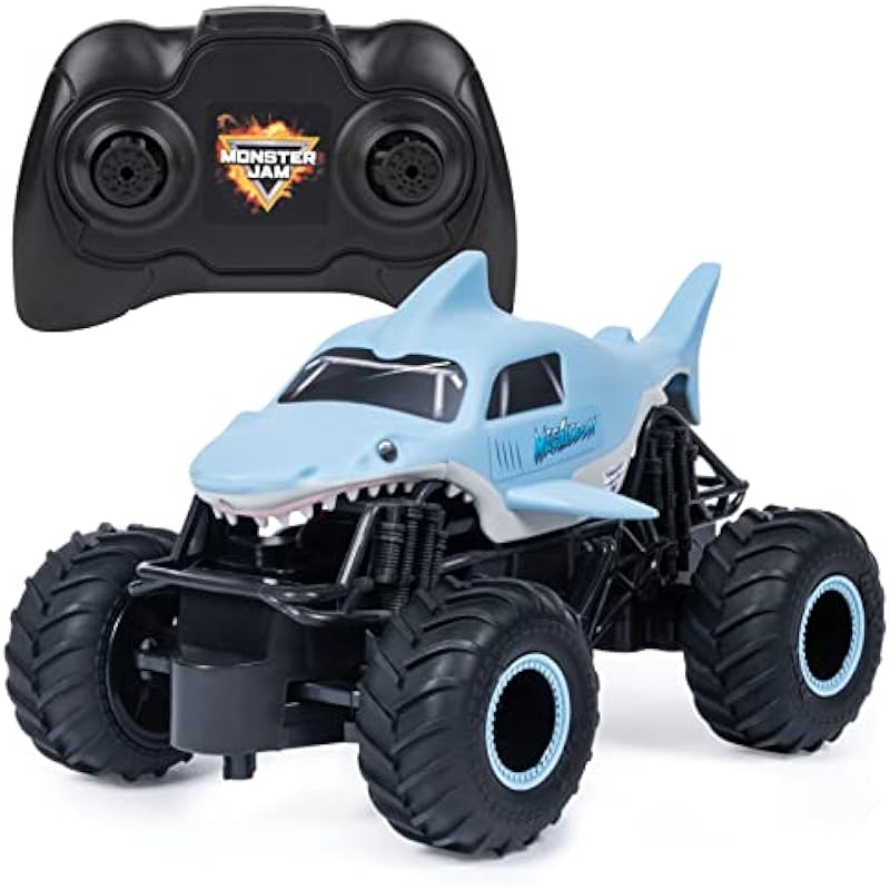 Monster Jam, Official Megalodon Remote Control Monster Truck for Boys and Girls, 1:24 Scale, 2.4 GHz, Kids Toys for Ages 4-6+