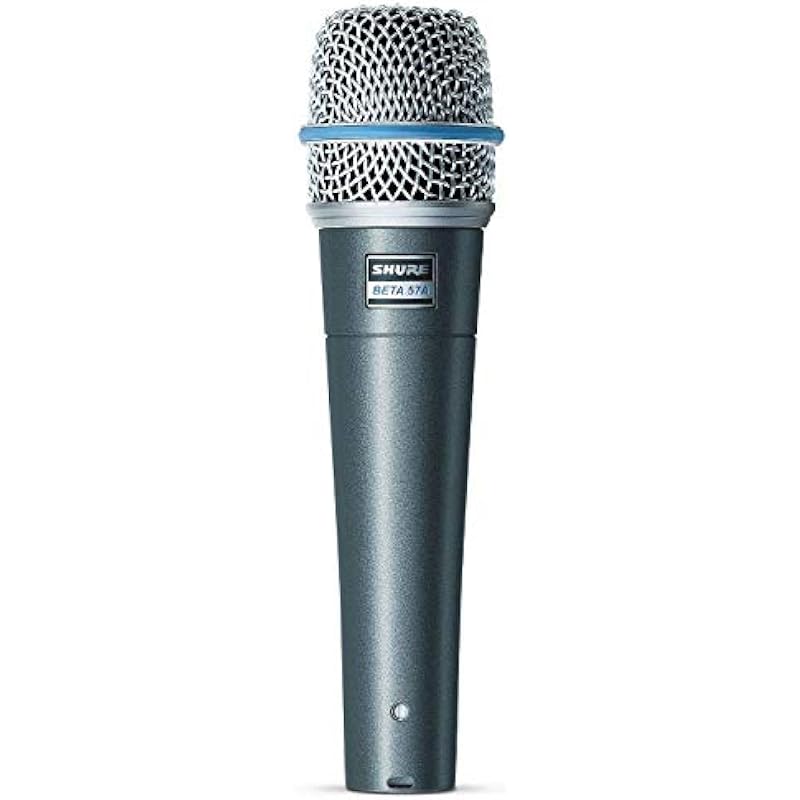 Shure BETA 57A Instrument Microphone – Supercardioid Dynamic Mic for Vocal and Instrumental Applications with High Output Neodymium Element, Durable Steel Mesh Grille and Shock Mount