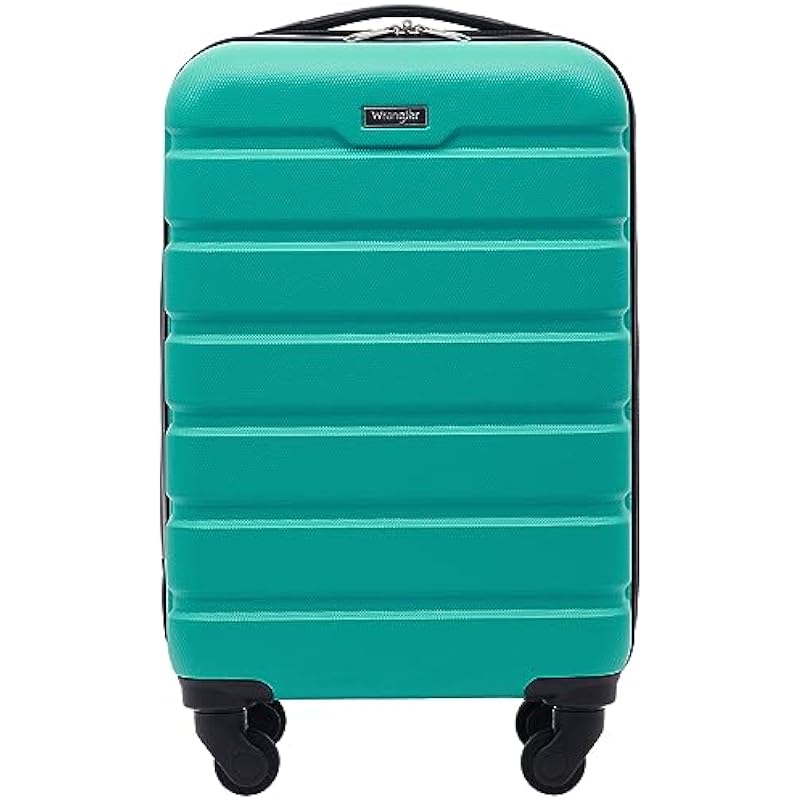 Wrangler Hardside Carry-on Spinner Luggage, Teal, Carry-On 20-Inch, Hardside Carry-on Spinner Luggage