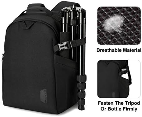 Camera Backpack, BAGSMART DSLR SLR Camera Bag Fit up to 13.3 inch Laptop, Water Resistant with Splash Cover