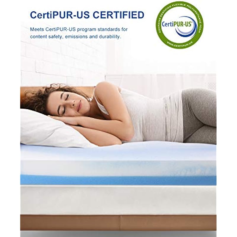 BedStory Mattress Topper Full, 3″ Memory Foam Mattress Topper Gel Foam Topper, Thick Bed Foam Topper – CertiPUR-US- Ventilated Design Surmatelas (Double-Layer, Full Size)