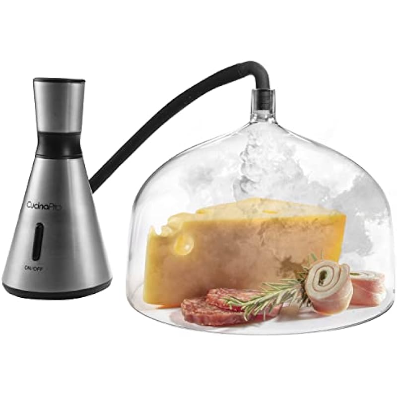 Smoking Gun with XL 7-1/4″ Dome- Hot Cold Portable Smoker Infuser Kit for Indoor Outdoor Use- Smoke Meat Cheese Cocktails Faster than Smoker Box, Large Dome Has Greater Capacity, Holiday Electric Gift