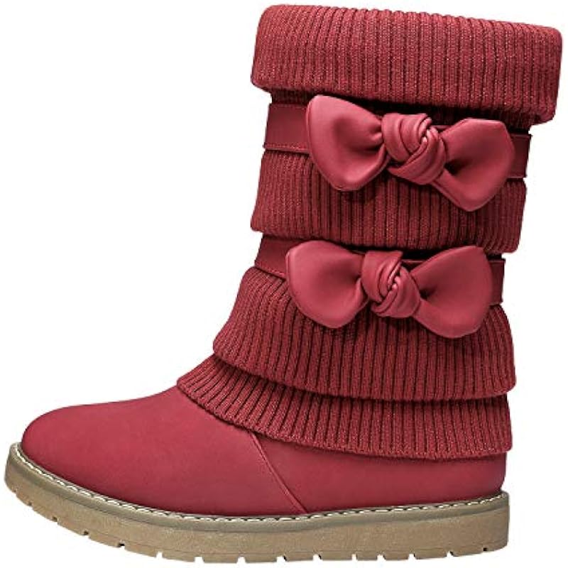 DREAM PAIRS Girl’s Winter Snow Boots Faux Fur Lined Mid Calf Shoes