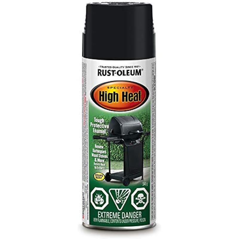 Rust-Oleum High Heat Paint BBQ Flat Black, 340g aerosol (N7778830)