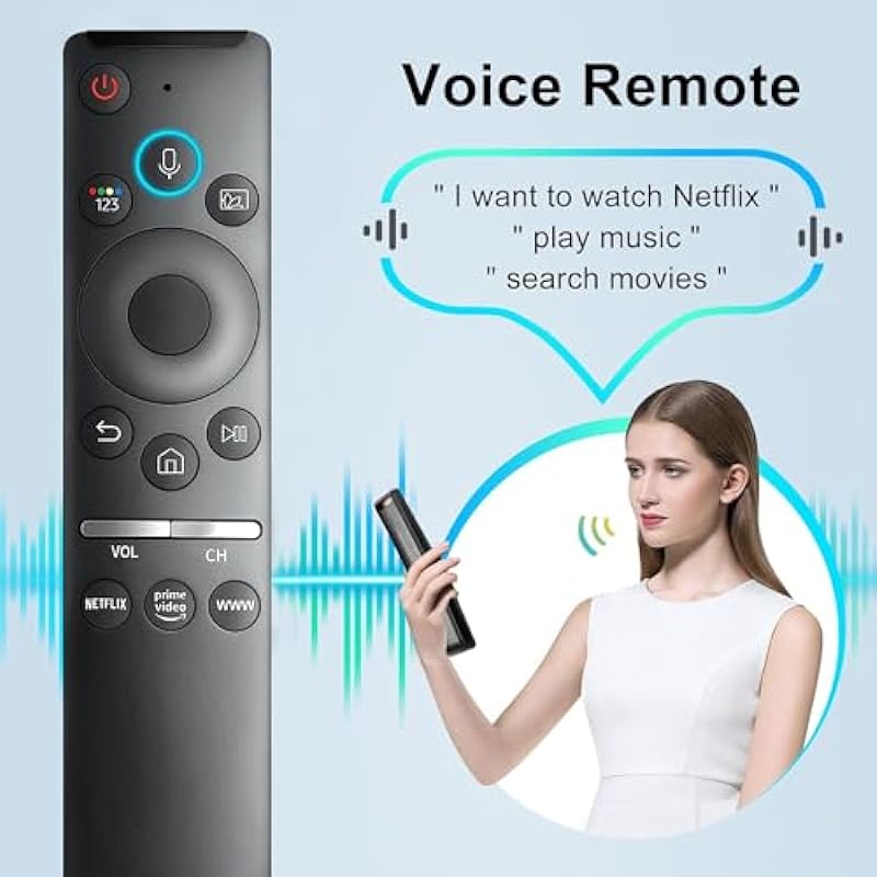 Replacement for Samsung Voice Remote Control for Samsung Smart TV Remote Compatible for 2018-2023 All Samsung Smart Curved Frame QLED LED LCD 8K 4K TVs with Voice Function