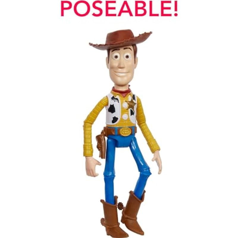 Mattel Disney and Pixar Toy Story Woody Large Action Figure, Posable with Authentic Detail, Toy Collectible, 12 inch Scale