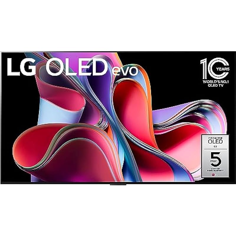 LG G3 MLA OLED evo 65-inch Gallery Edition 4K Smart TV – AI-Powered, Alexa Built-in, Gaming, 120Hz Refresh, HDMI 2.1, FreeSync, G-sync, VRR, Brightness Boost Max, 65″ Television (OLED65G3PUA, 2023)