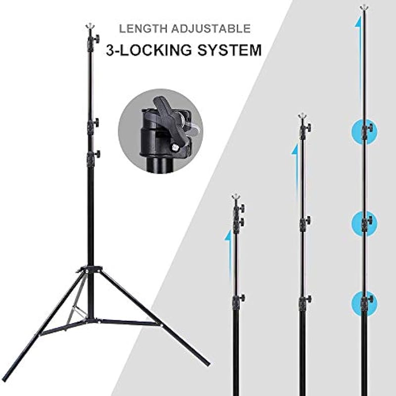 2.6M x 3M/8.5ft x 10ft Photo Backdrop Stand Kit Photography Studio Background Support System with 4 Clamps Carrying Case Backdrop Stands for Video Shooting Portrait